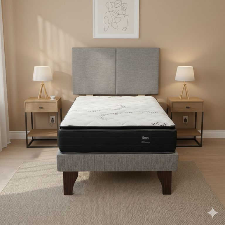 Cama Europea 1 Plaza 200 Plus Respaldo Everest