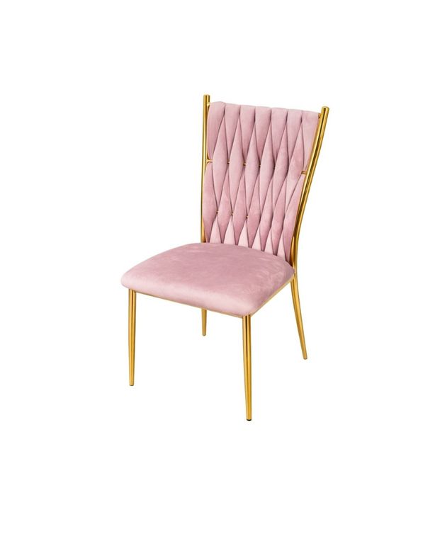 SILLA DORADA PARA COMEDOR ARTHUR Rosado claro