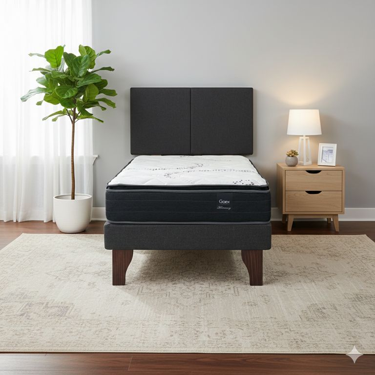 Cama Europea 1 Plaza 200 Plus Respaldo Everest