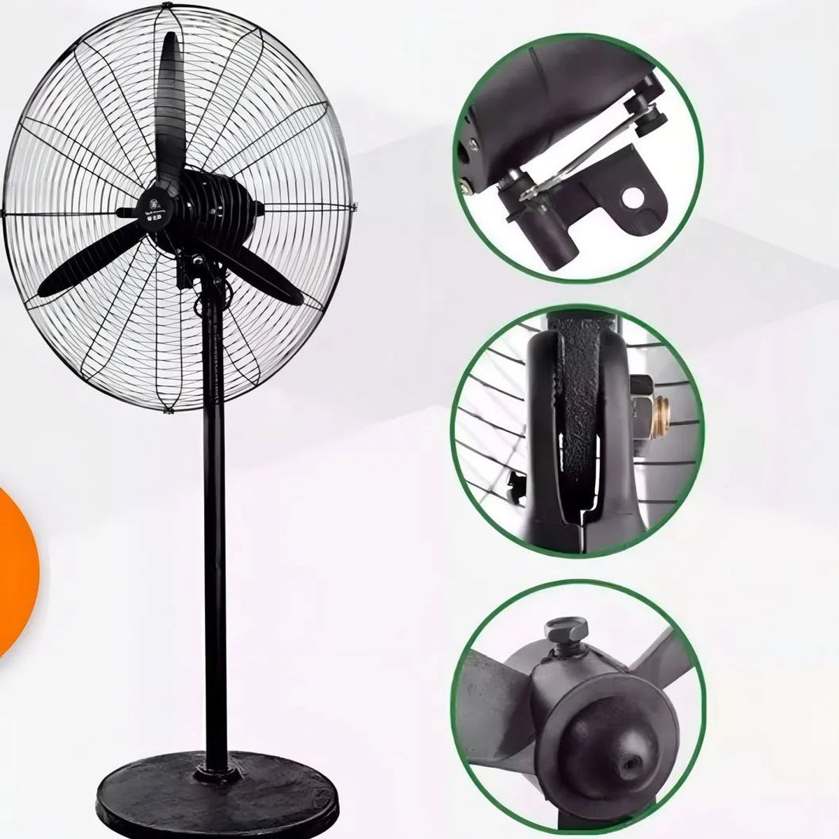 GENERICO - Ventilador Industrial Tipo Turbina De Alta Potencia Negro Acero 3