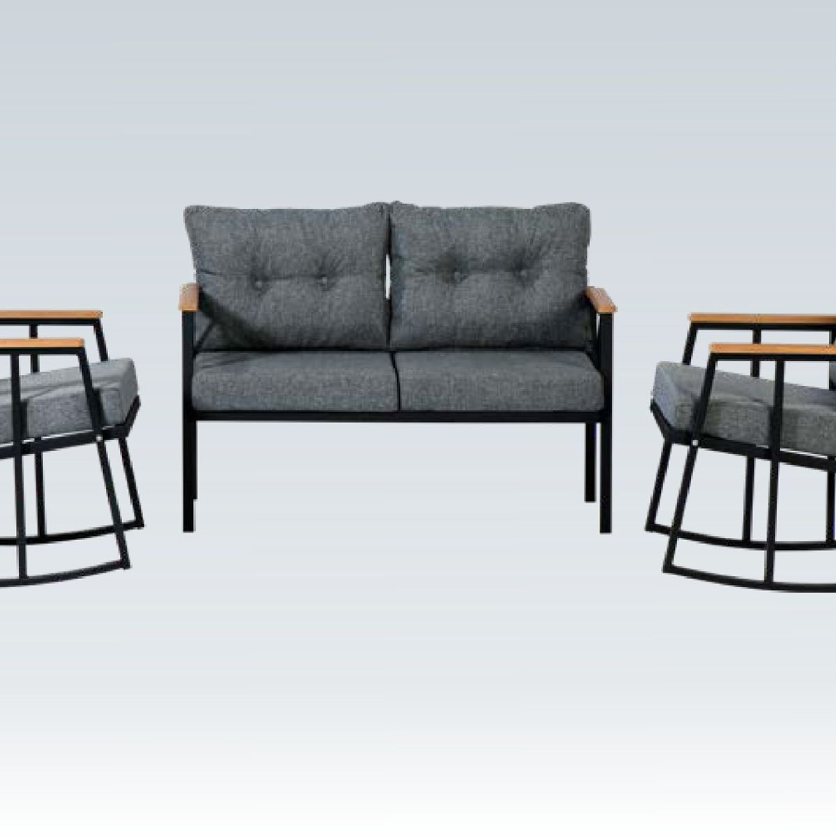 GENERICO - Juego de Living de Terraza Yakut Gris , 4 Personas