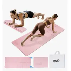 GENERICO - Colchoneta Mat Yoga Deportiva Plegable Tpe Grueso 8mm Bolso Rosa
