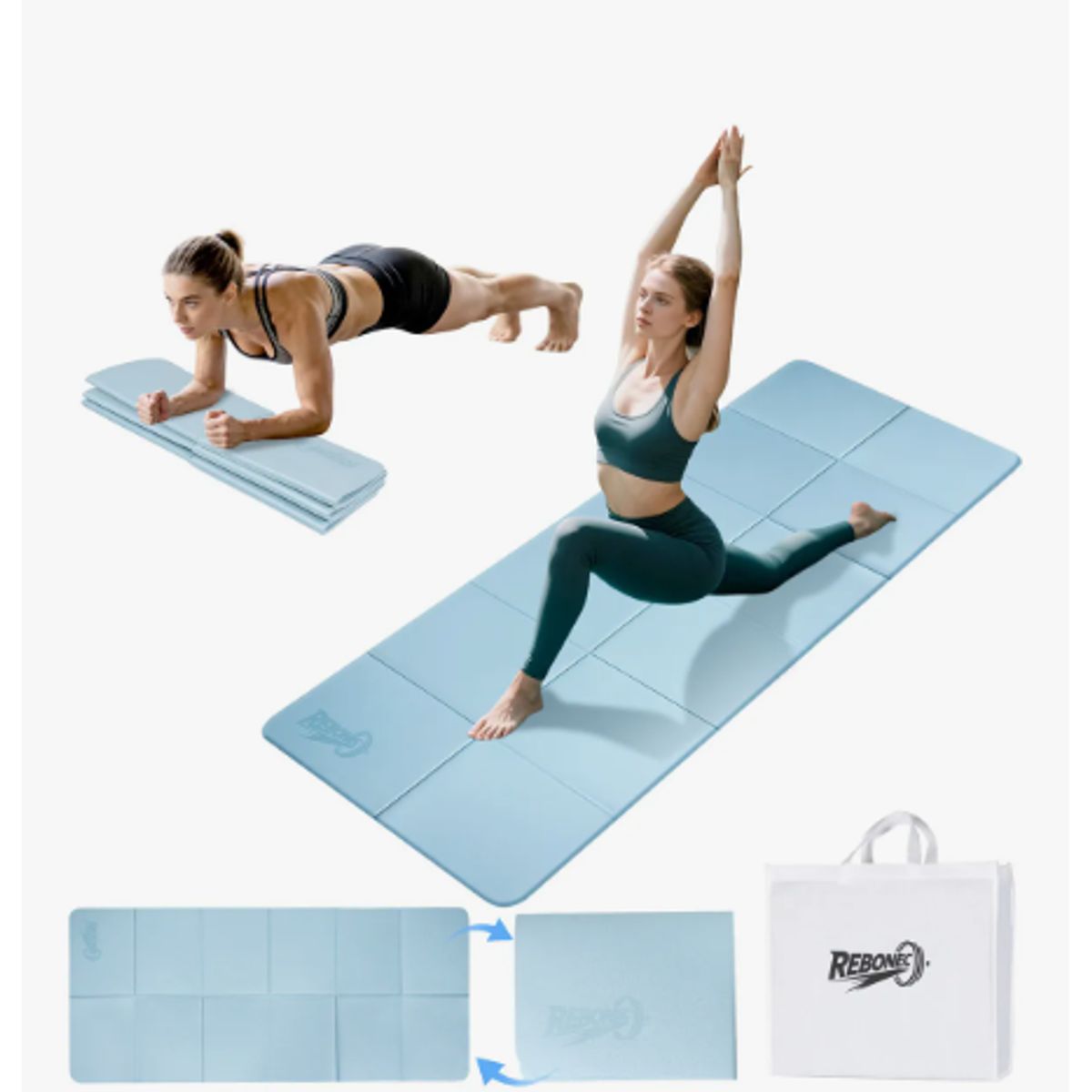 GENERICO - Mat Yoga Antideslizante Plegable 8mm TPE Azul