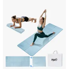 GENERICO - Mat Yoga Antideslizante Plegable 8mm TPE Azul