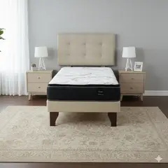 GAEX - Cama Europea 1 Plaza 190 Plus Respaldo Ginebra