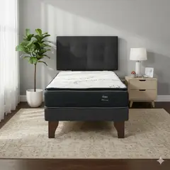 GAEX - Cama Europea 1 Plaza 190 Plus Respaldo Ginebra