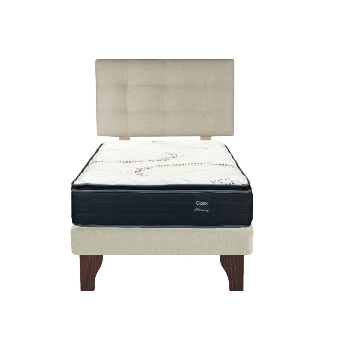 GAEX - Cama Europea 1 Plaza 200 Plus Respaldo Ginebra