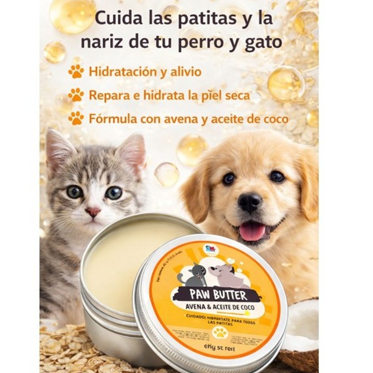 GENERICO - Mantequilla De Avena Hidratante Para Cuidado De Patas Perros