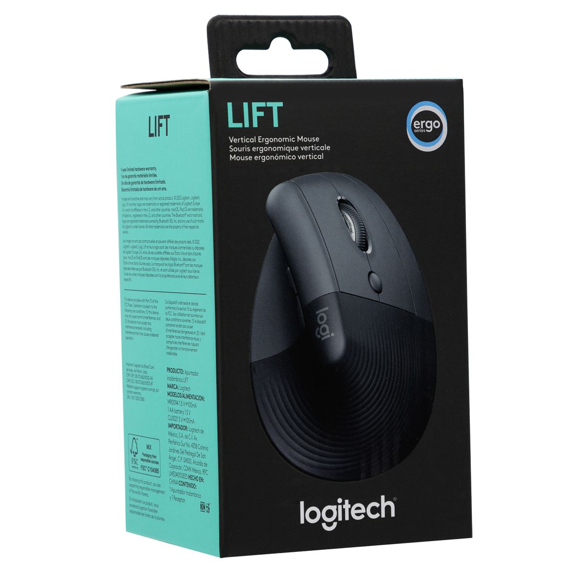 LOGITECH - Mouse Bluetooth Ergonomico Logitech Vertical Lift Grafito Open box