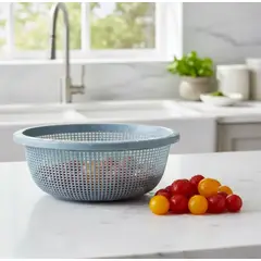 GENERICO - X4 Colador Canasto Plástico Redondo Para Frutas Verduras 23cm