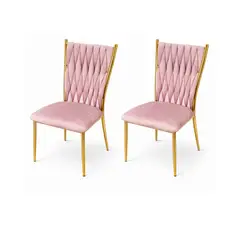 HABITA2 CHILE - PACK 2 SILLAS DORADA PARA COMEDOR ARTHUR
