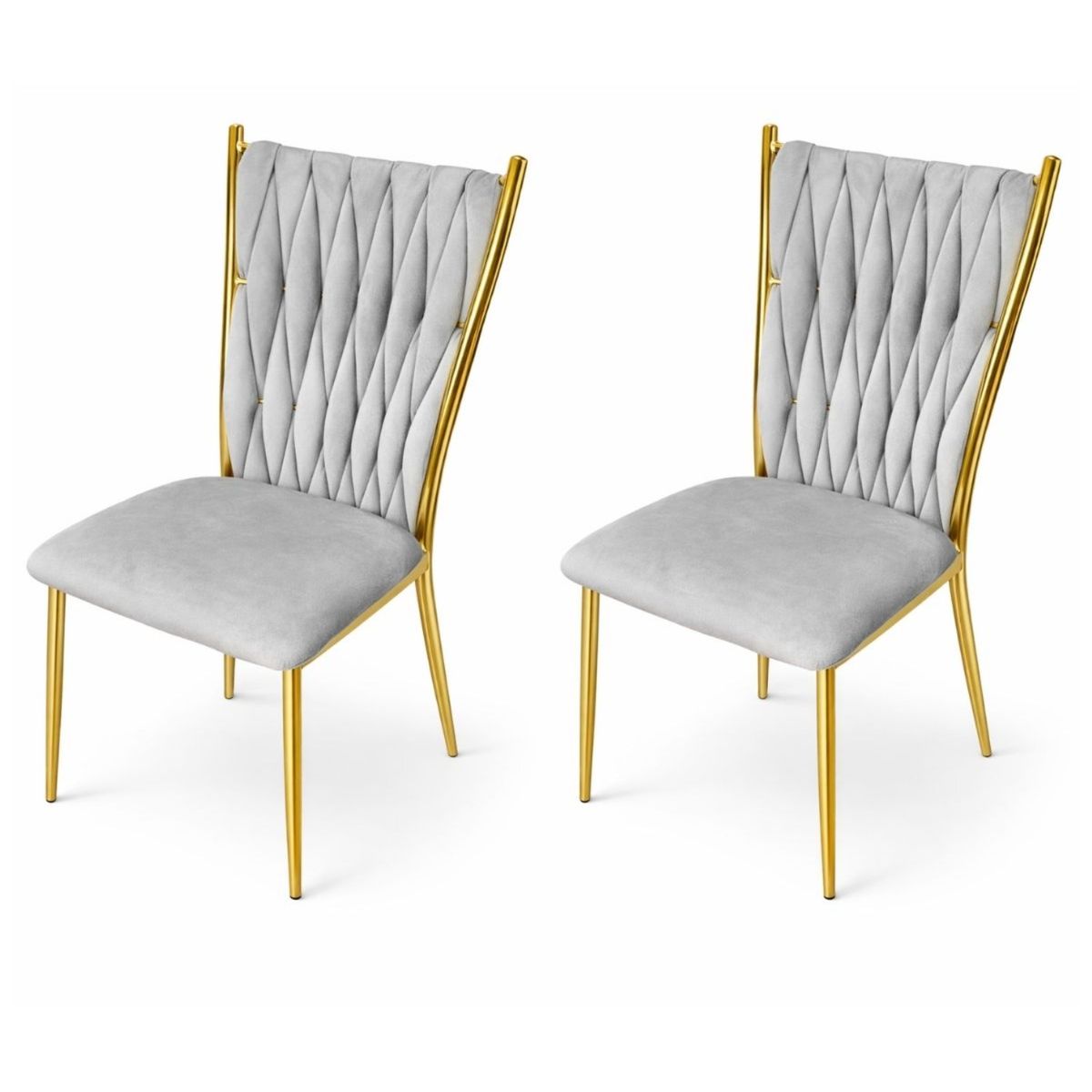 HABITA2 CHILE - PACK 2 SILLAS DORADA PARA COMEDOR ARTHUR
