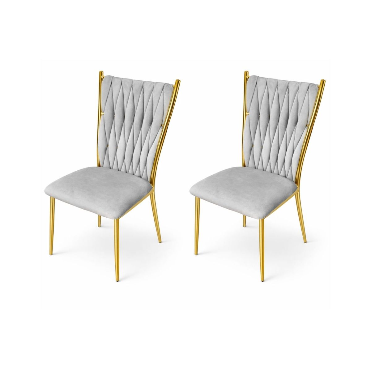 HABITA2 CHILE - PACK 2 SILLAS DORADA PARA COMEDOR ARTHUR