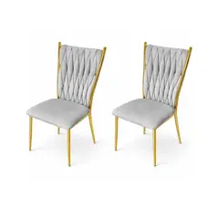 HABITA2 CHILE - PACK 2 SILLAS DORADA PARA COMEDOR ARTHUR