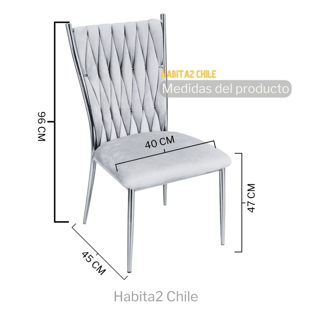 HABITA2 CHILE - PACK 2 SILLAS DORADA PARA COMEDOR ARTHUR