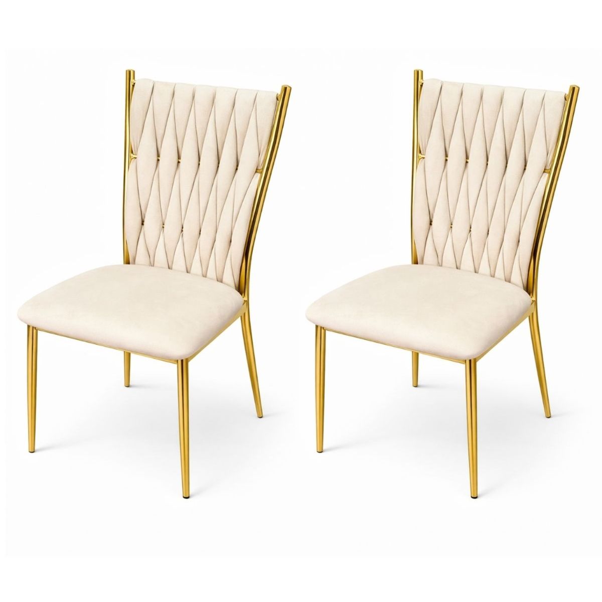 HABITA2 CHILE - PACK 2 SILLAS DORADA PARA COMEDOR ARTHUR