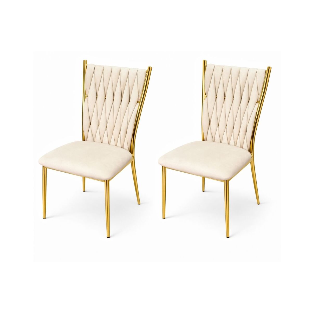 HABITA2 CHILE - PACK 2 SILLAS DORADA PARA COMEDOR ARTHUR