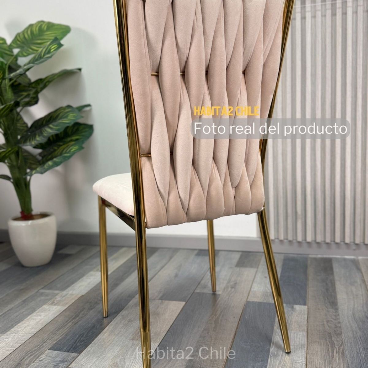 HABITA2 CHILE - PACK 2 SILLAS DORADA PARA COMEDOR ARTHUR