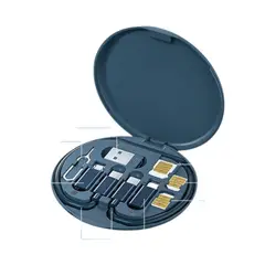 GENERICO - Kit de Cables y Adaptadores Multifuncional 6 en 1 - Estuche Portátil de Viaje