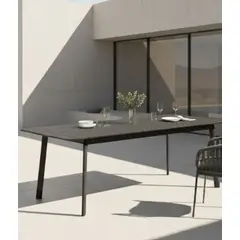 DECORUGZ - Mesa Comedor de Terraza Extensible Aluminio Mediana Gris