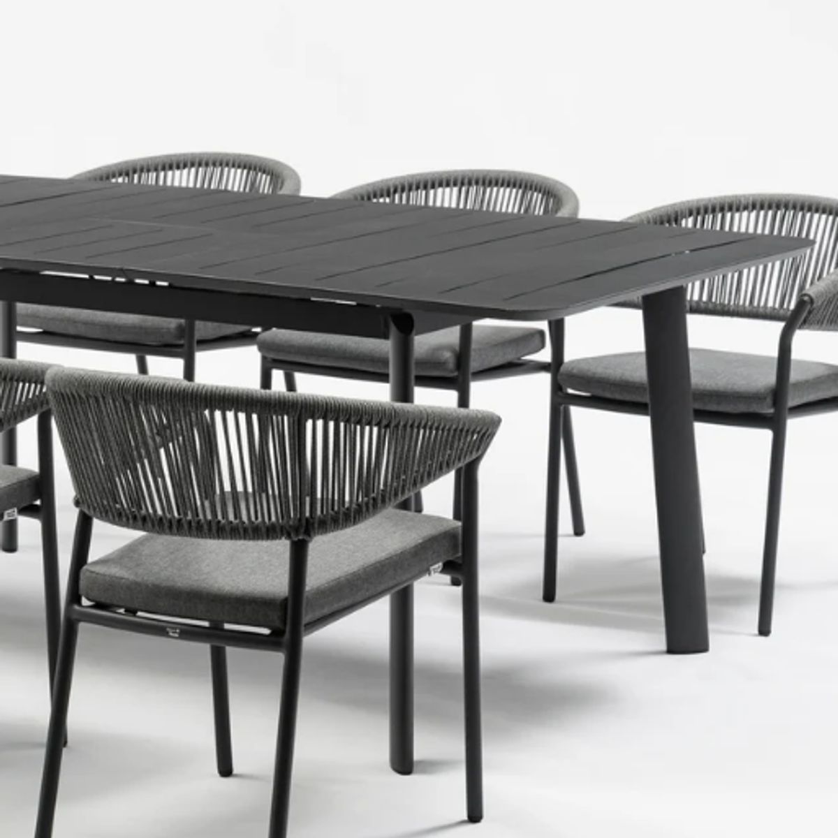 DECORUGZ - Mesa Comedor de Terraza Extensible Aluminio Grande Gris