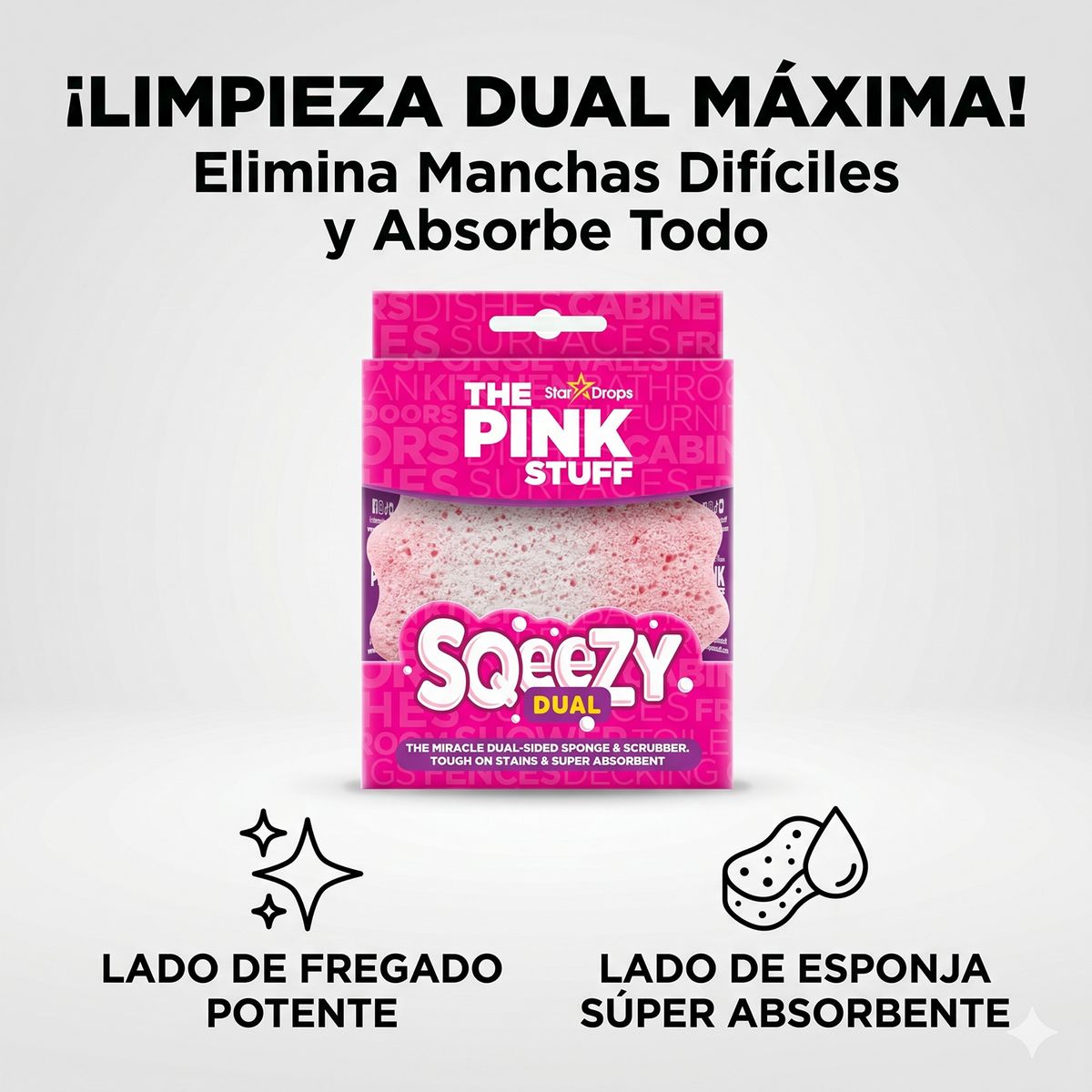 THE PINK STUFF - Esponja Squeezy Dual The Pink Stuff