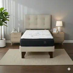 GAEX - Cama Europea 1.5 Plaza 190 Plus Respaldo Berna