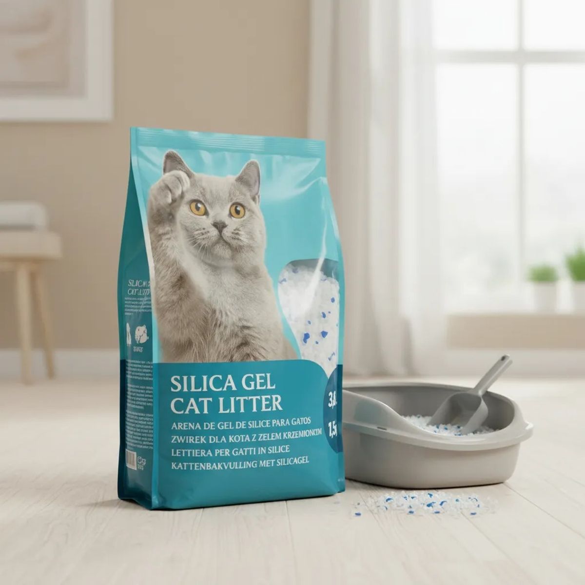 GENERICO - Arena Gato Silice Cristales Gel Inodora Maxima Frescura Efec