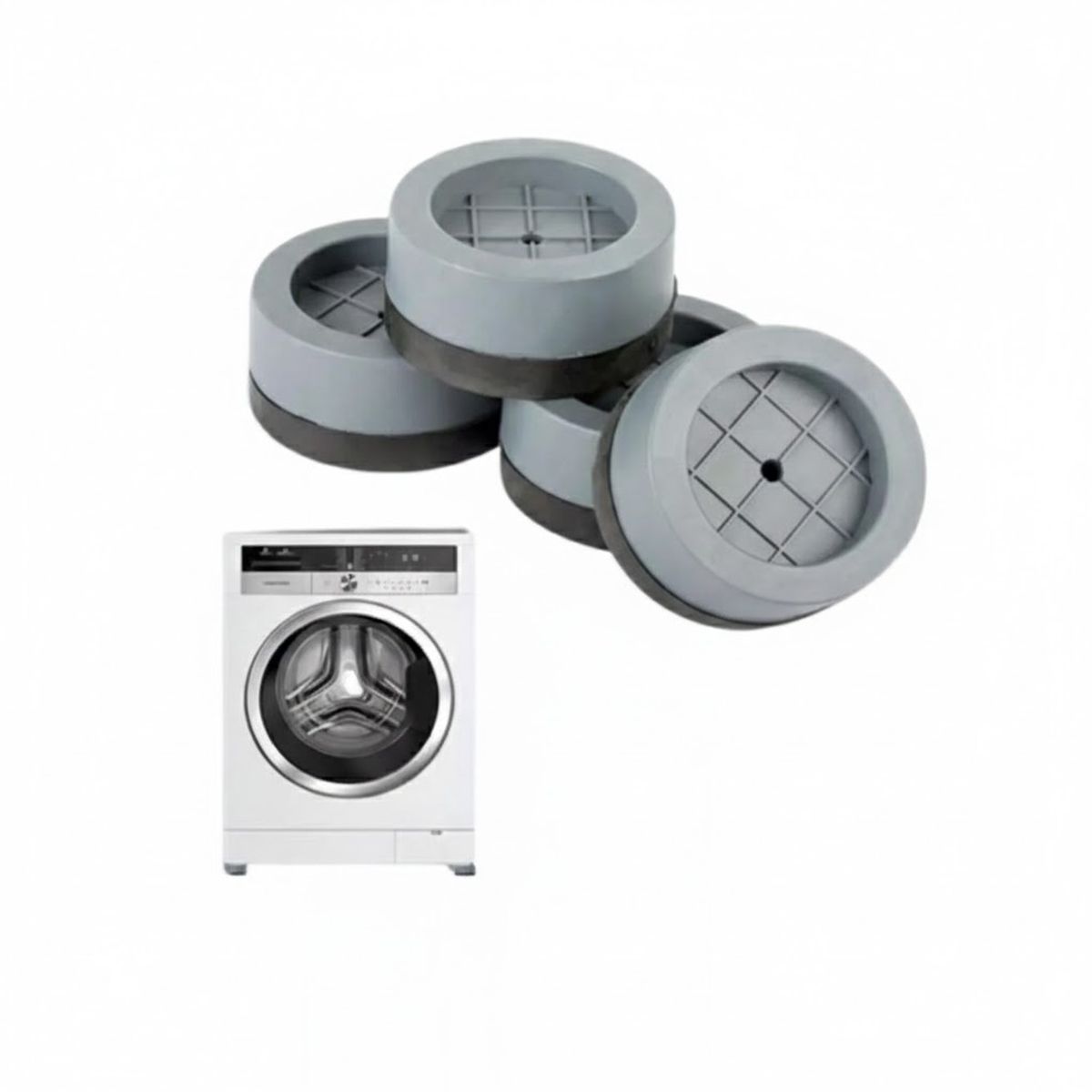GENERICO - Pack 4 Piezas Soporte Altura Lavadora 6cm Gris