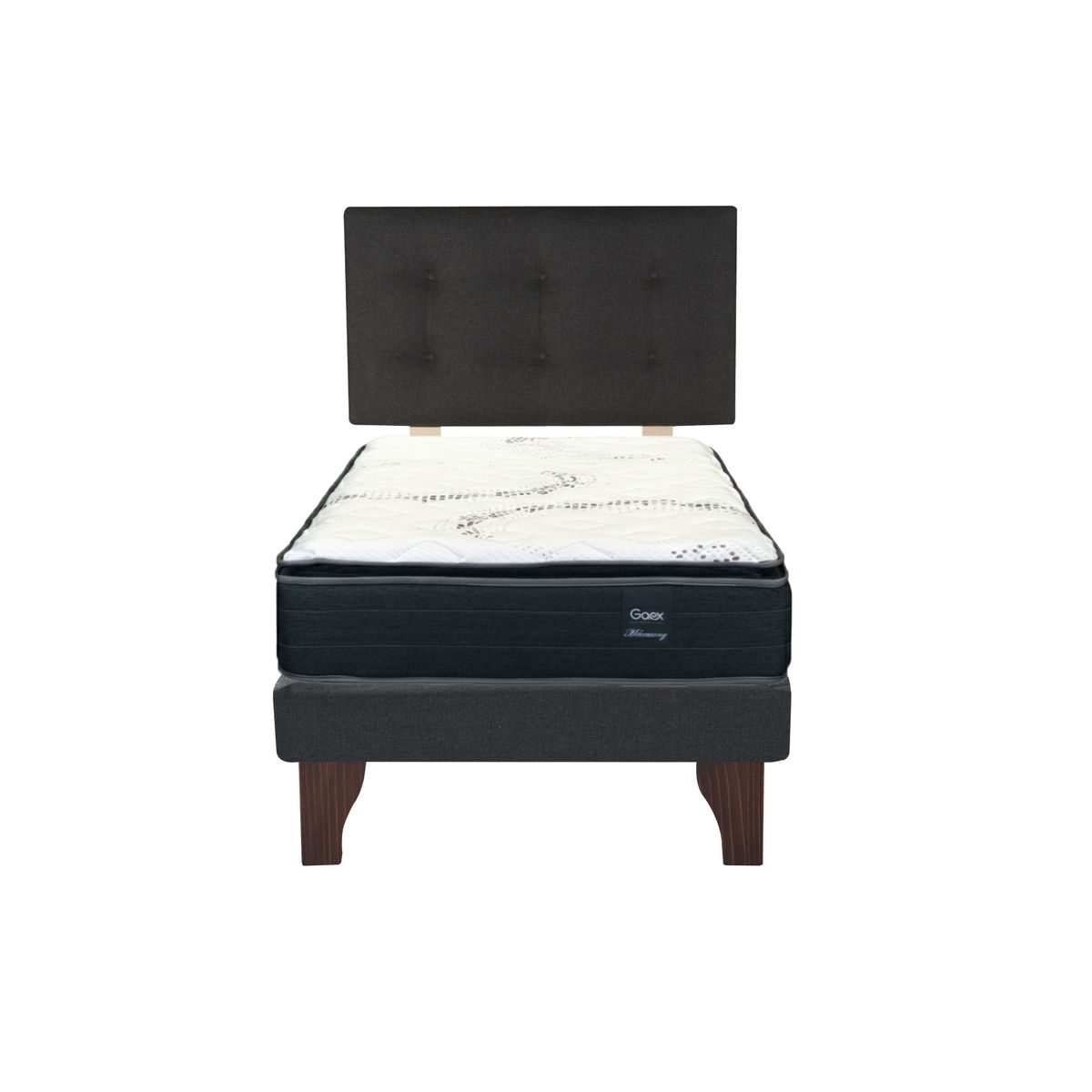 GAEX - Cama Europea 1.5 Plaza 190 Plus Respaldo Berna
