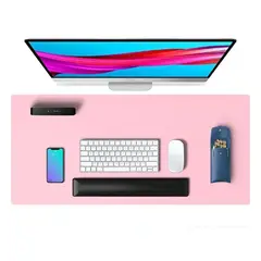 GENERICO - Alfombrilla Mousepad Cuero Cubierta Escritorio 80x40 Cm - Color Rosa