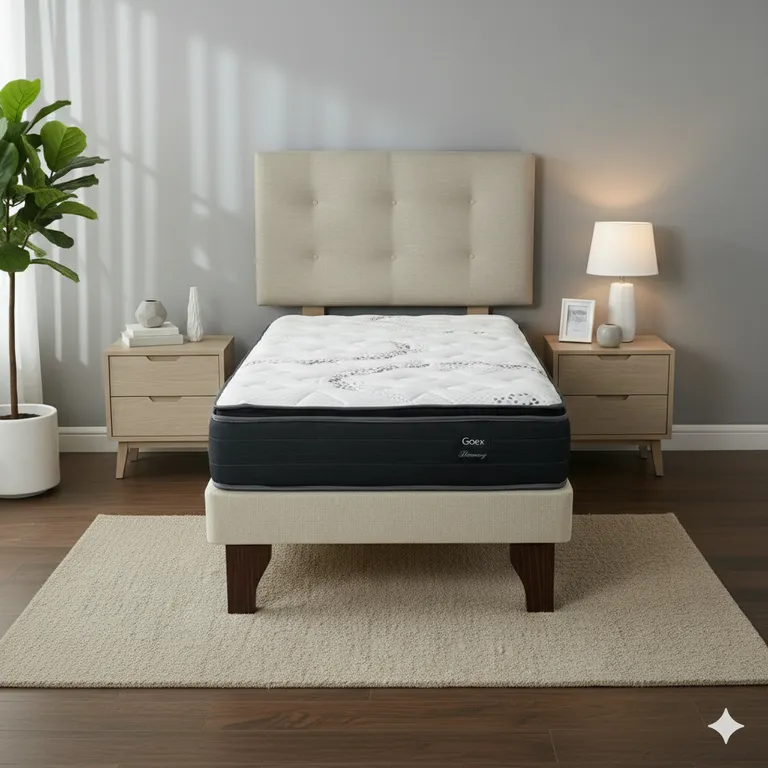 Cama Europea 1.5 Plaza 200 Plus Respaldo Berna