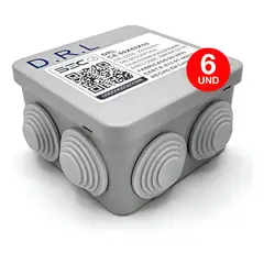 DRL - Pack 6 Caja Estanca Derivación Ip40 80x80x50mm Conos Sec Gris