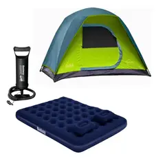 COLEMAN - Combo Carpa Amazonia 4p + Colchon 2p +inflador + 2 Almohadas