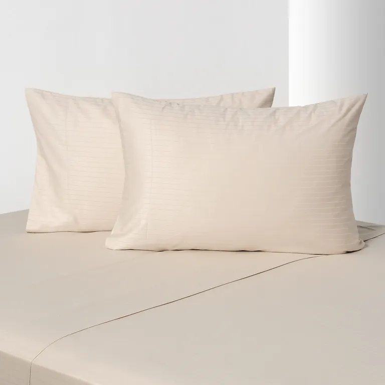 Juego de Sábanas 500 Hilos Beige 2 Plazas