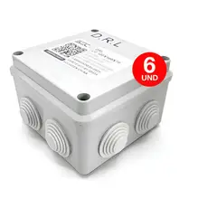 DRL LIGHTING - Pack 6 Caja Estanca Derivación Ip40 100x100x70mm Conos Sec Gris