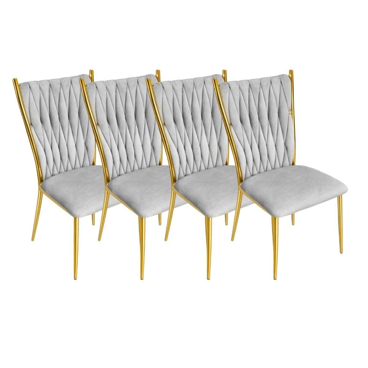 HABITA2 CHILE - PACK 4 SILLAS DORADA PARA COMEDOR ARTHUR