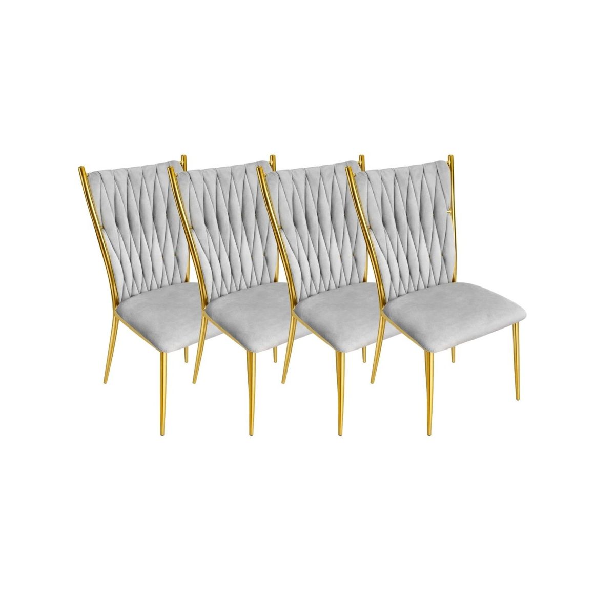 HABITA2 CHILE - PACK 4 SILLAS DORADA PARA COMEDOR ARTHUR