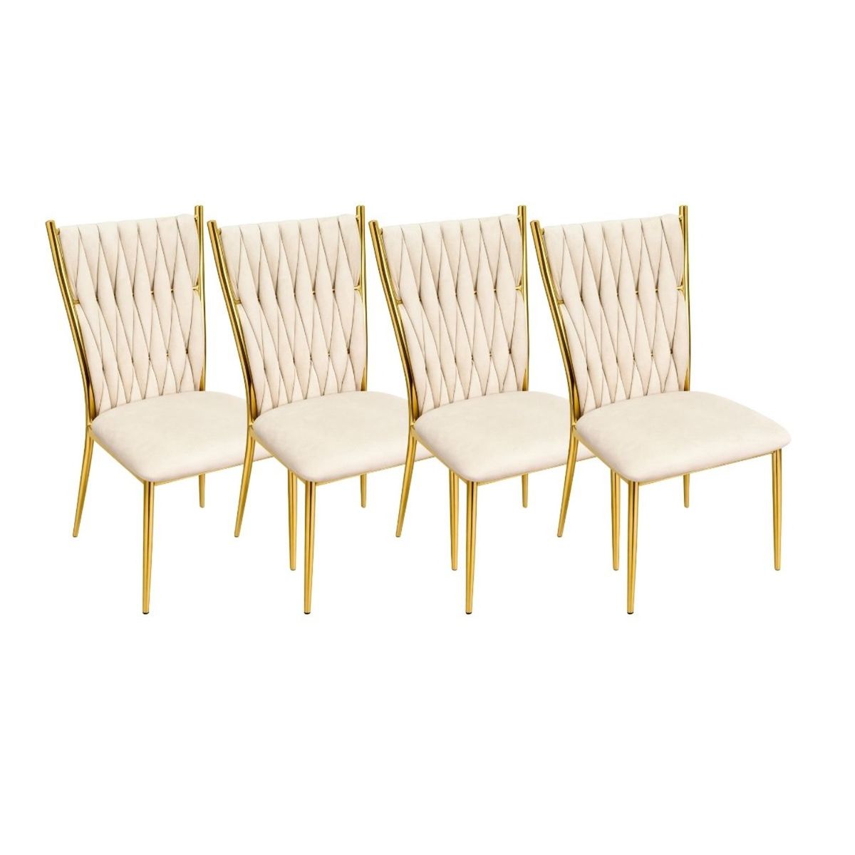 HABITA2 CHILE - PACK 4 SILLAS DORADA PARA COMEDOR ARTHUR