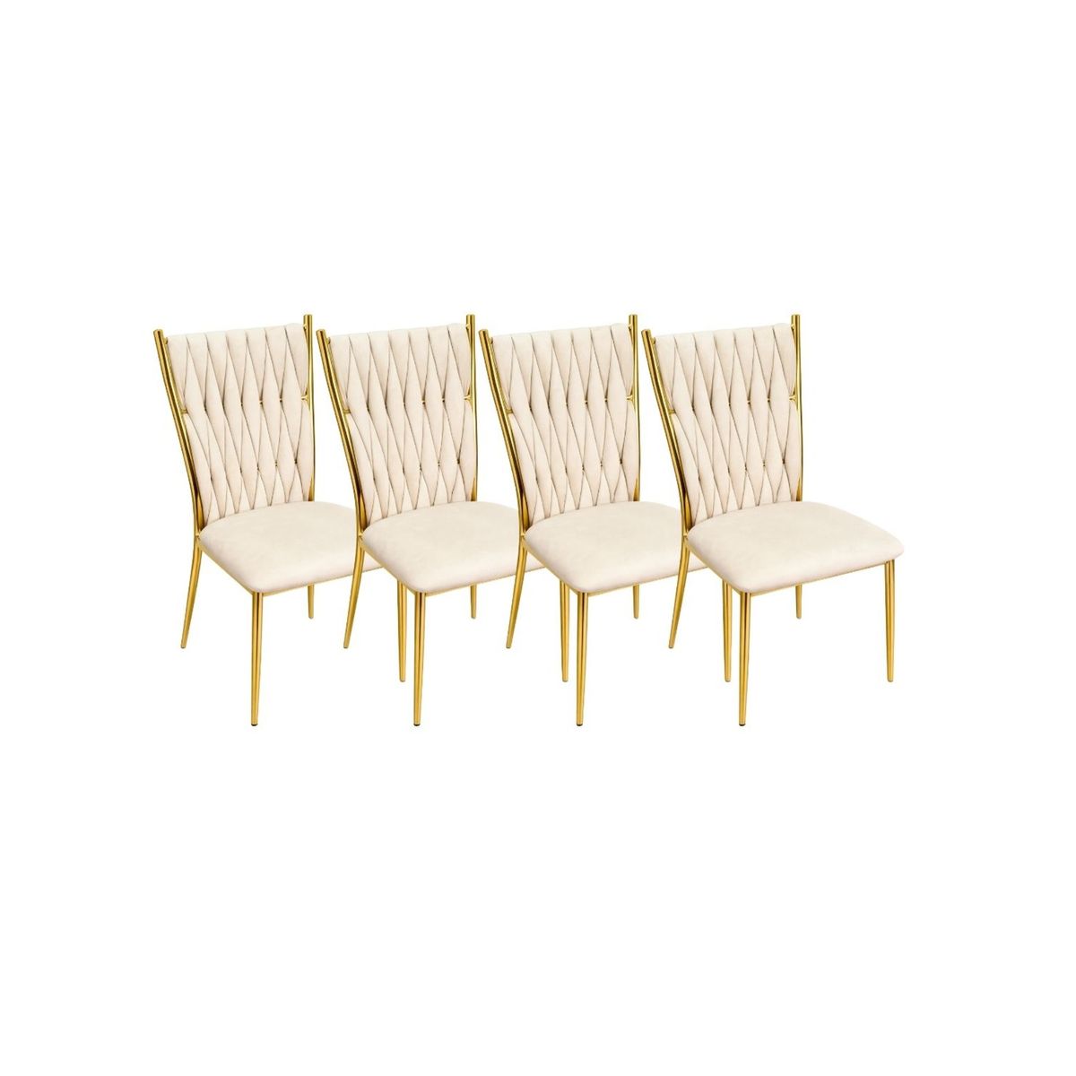 HABITA2 CHILE - PACK 4 SILLAS DORADA PARA COMEDOR ARTHUR
