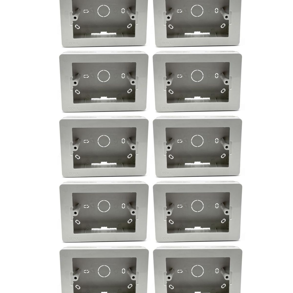 DRL - Pack 10 Caja Chuqui Sobrepuesta Pvc Ctornillos Certificada Blanco