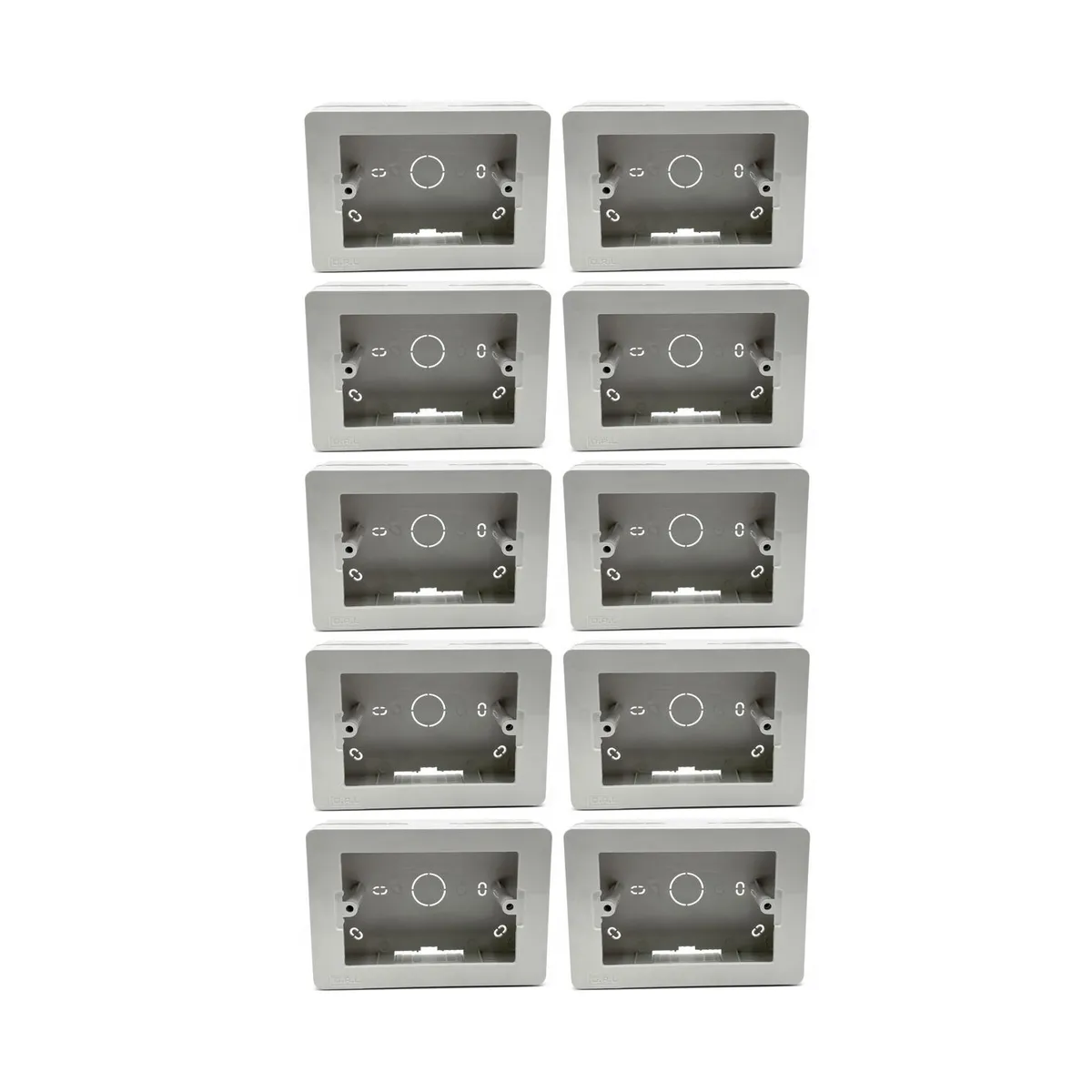 DRL - Pack 10 Caja Chuqui Sobrepuesta Pvc Ctornillos Certificada Blanco