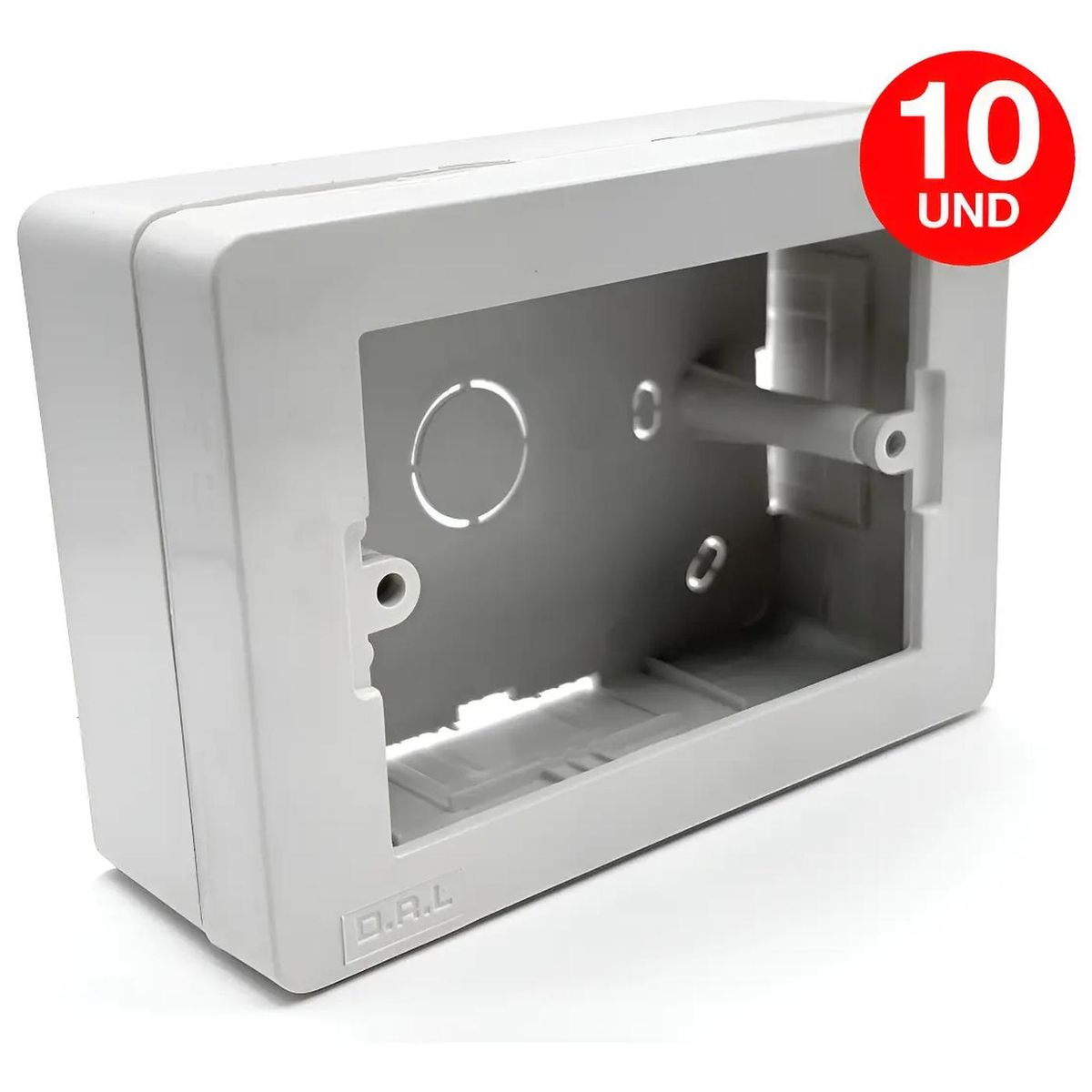 DRL - Pack 10 Caja Chuqui Sobrepuesta Pvc Ctornillos Certificada Blanco