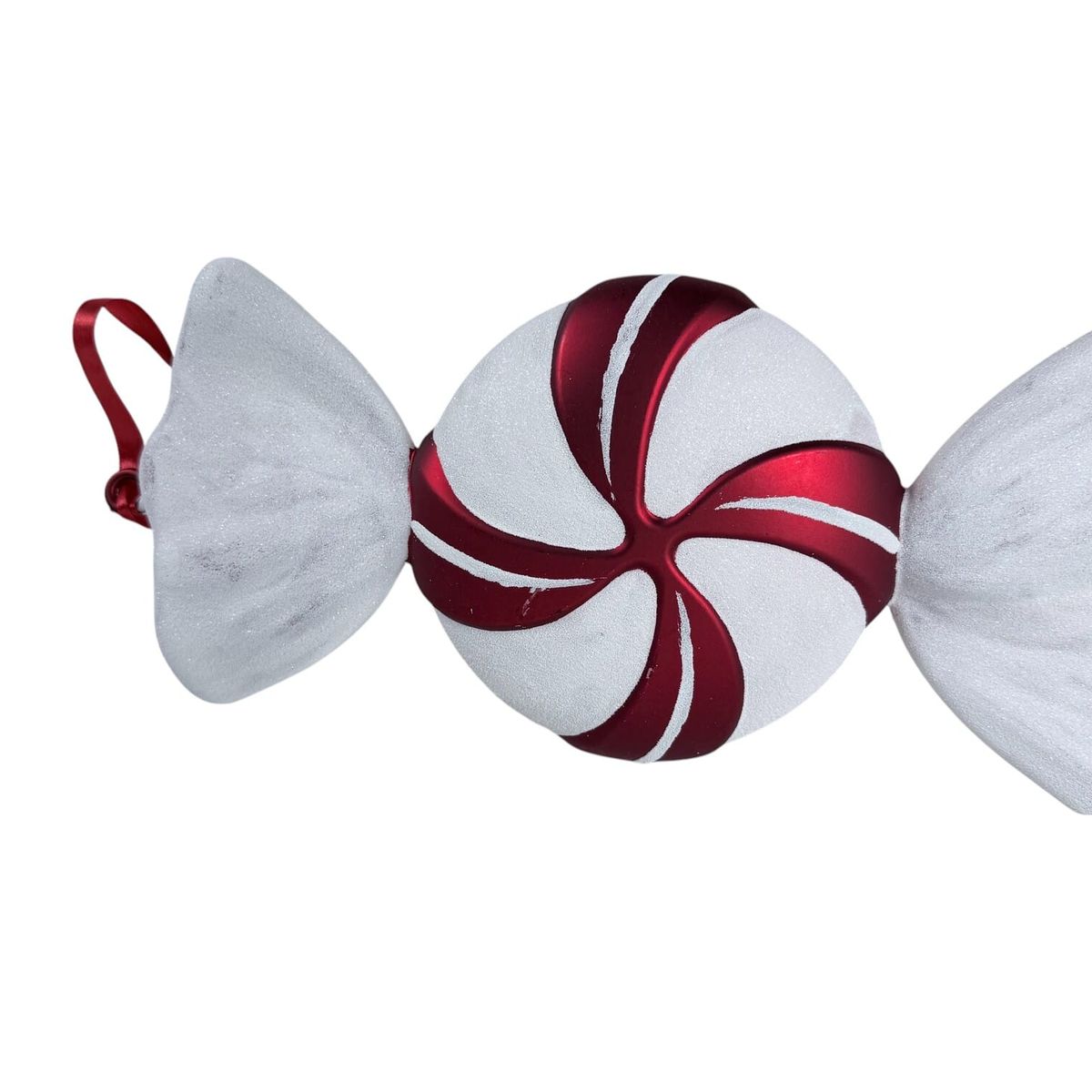 COREL - Candy Redondo Blanco Rojo 35cm Adorno Premium Decoración Navideña