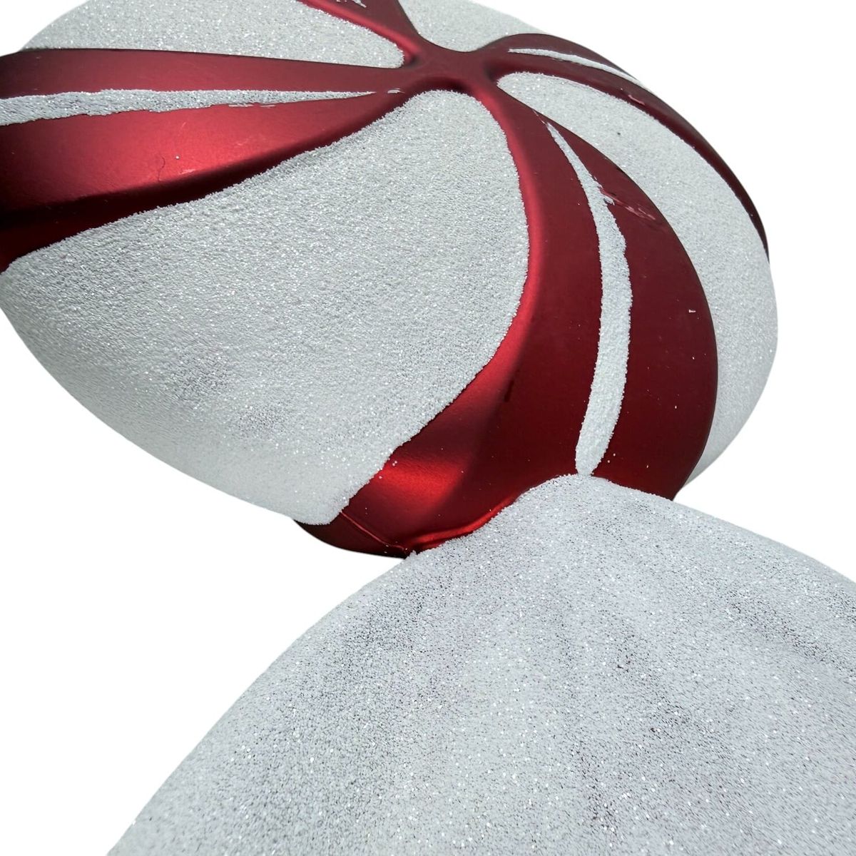 COREL - Candy Redondo Blanco Rojo 35cm Adorno Premium Decoración Navideña