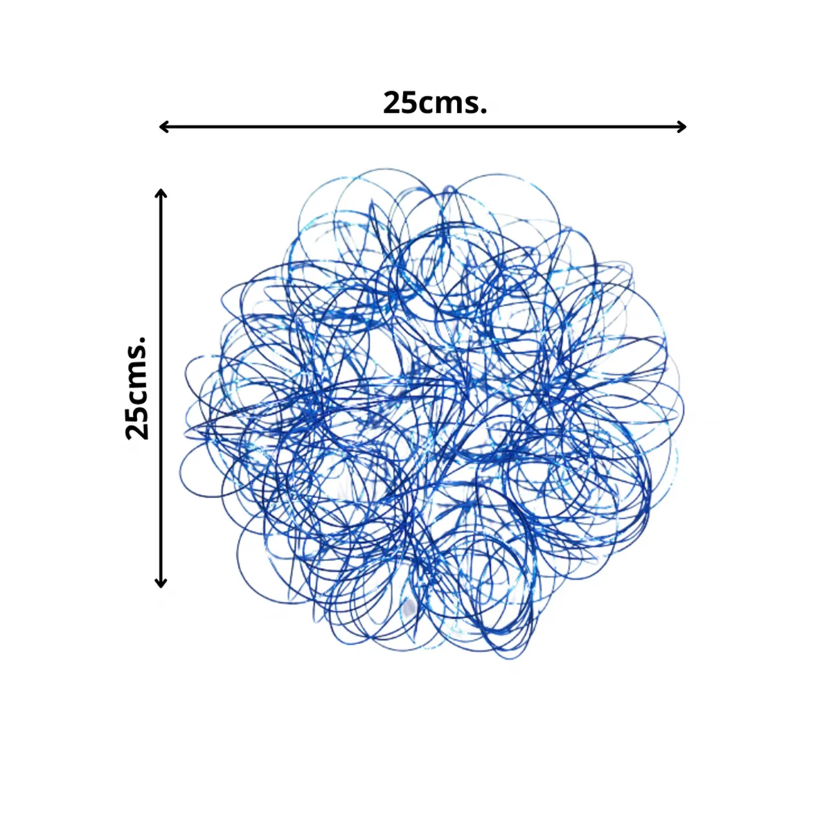COREL - Esfera de Alambre Navideña Azul 25cm Diseño Geométrico Premium Hogar