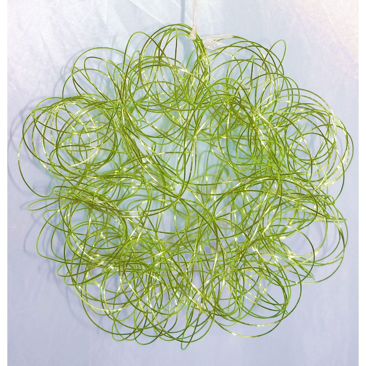 COREL - Esfera de Alambre Navideña Verde 20cm Diseño Geométrico Premium Hogar