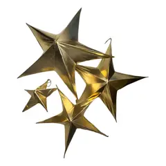 COREL - Estrella de Género Dorada Metalizada 65cm Diseño Escultural Premium Hogar