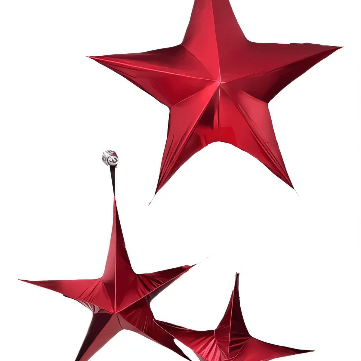 COREL - Estrella de Género Roja Metalizada 65cm Diseño Escultural Premium Hogar