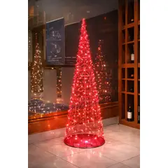 COREL - Pino LED Alambre Artístico Rojo 180cm Silueta Premium Interior